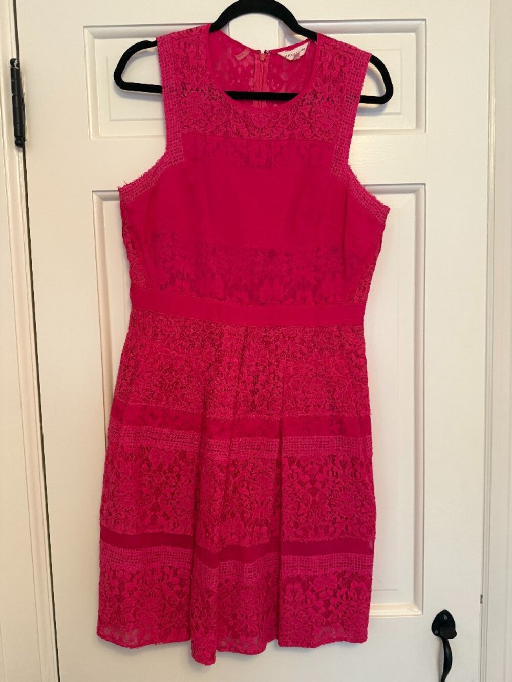 Rebecca Taylor Pink Lace Fit & Flare Dress